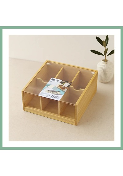 Bşkvirgo 6 Bölmeli Bambu Poşet Çay Kutusu 21x20x10 Cm Bsk2026 Çok Renkli