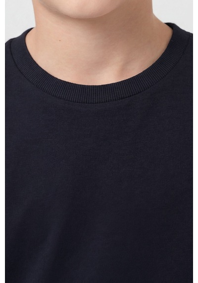 Lacivert O Yaka Standart Fit Basic Unisex Çocuk T-shirt - 11328 Lacivert