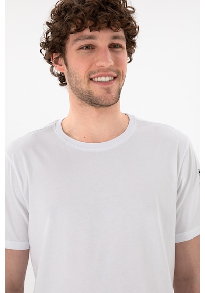 U.S. Polo Assn. Erkek Regular Fit Bisiklet Yaka Beyaz Basic Tişört 50305985-VR013