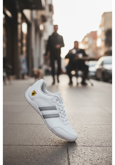 Enoch Ferrari Motosport İnce Tabanlı Sneaker Spor Gri