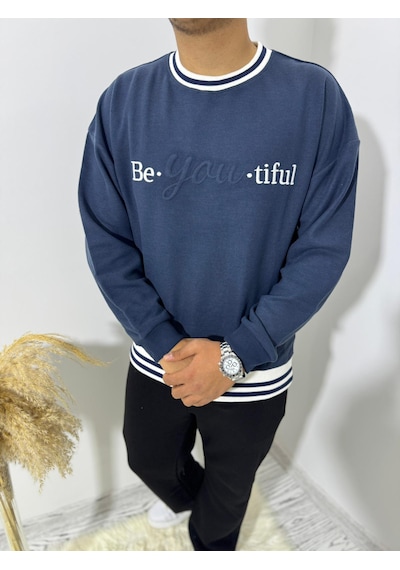 Highlander Be-you-tiful Nakışlı Selanık Kumaş Sweatshirt Beyaz