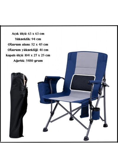 Uyguna-yakala Mavi-gri Rengi- Soğutucu Çanta-bel Destekli Katlanabilir Kamp Sandalyesi-19s-bg Çok Renkli