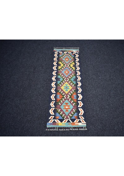 Zehra Abla Halı Yeni El Dokuma İran Meşhed Cerit Yörükleri Mini Yolluk Yün Kilim 7353 Çok Renkli