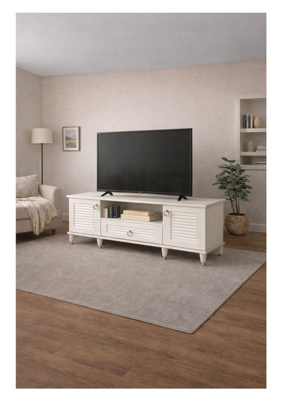 Beyaz Tv Ünitesi Tv Sehpası 140 Cm