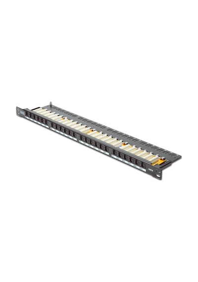 Digitus 19&quot 24 Port Cat-6 Utp Patch Panel, 8p8c, Lsa, 0,5u Boyut, Tozdan Korumak İçin Kapaklı, Zırhsız, Siyah Renk-18756