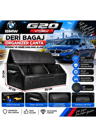 Bmw G20 Uyumlu Oto Bagaj Organizeri Deri Bagaj Kutu Çanta 1
