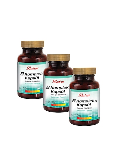 3 Adet - Balen B Vitamini Kompleksi Kapsül - 60 Kapsül X 425 MG