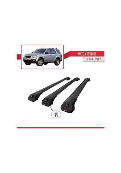 Mazda Tribute 2000-2007 Arası İle Uyumlu Ace-1 Ara Atkı Tavan Barı Siyah 3 Adet Bar