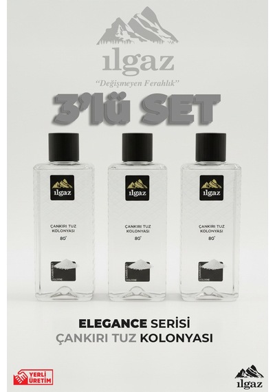 Ilgaz Çankırı Tuz Kolonyası 3'lü Set 80 Derece 400 Ml Elegance Series