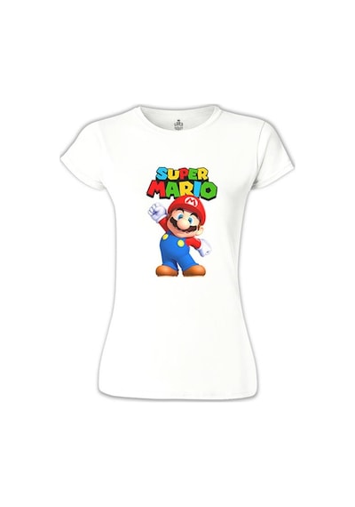 Super Mario - Win Win Beyaz Kadın Tshirt 001
