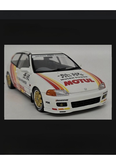 Solido 1:18 1992 Honda Civic Eg6 Works Mugen Racing White Model Araba