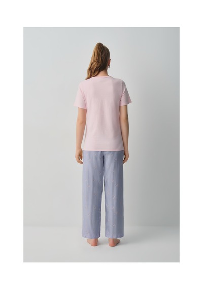 Suwen Jade Pamuklu Pijama Takımı Wsh105100251075 Mavi