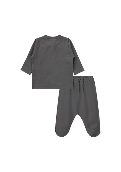 Civil Baby Düz 1-6 Ay Pijama Takımı - Gri Füme