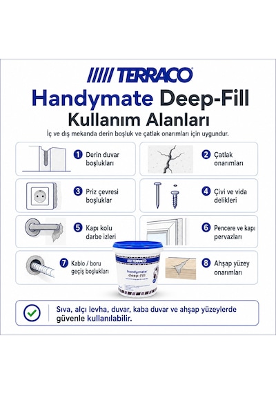 Terraco Handymate Derin Boşluk Ve Çatlak Tamir Dolgu Macunu - 1 L