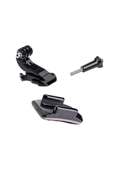 Gplus Bs04kvj 4 Parça Oval Zemin Eğimli Yüzey Vidalı J-hook Hızlı Tak 3m Yapışkan Motor Kask Bağlantı Seti Siyah