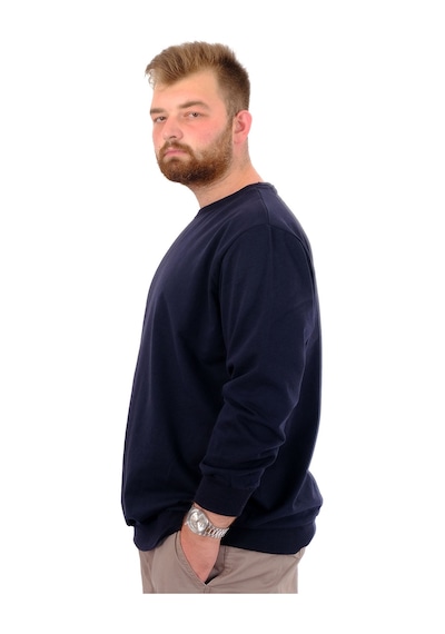 Mode XL Büyük Beden Erkek Basic Sweatshirt Bisiklet Yaka Recycle B24529 Lacivert Lacivert