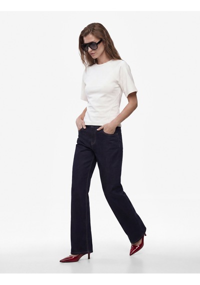 Koton Modal Kumaş Slim Fit Kısa Kollu Bisiklet Yaka Tişört Ekru 6sak50389ek