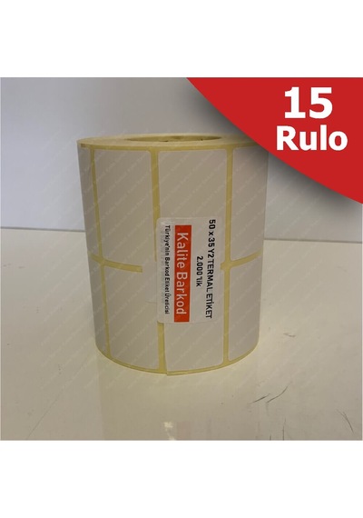 50X35 Yanyan2 Li Termal Etiket 15 Rulo Barkod Etiket Kalite B