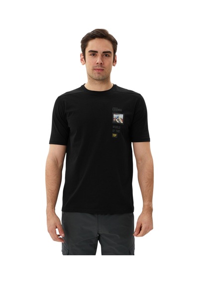 Exuma Erkek Baskılı Bisiklet Yaka T-shirt SIYAH