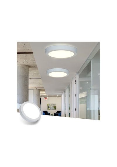 24 W Led Panel - Beyaz Işık 6500k - Beyaz Kasa - Yuvarlak - Sıv Beyaz