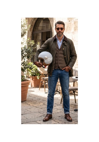 Nero Retro Yarım Motosiklet Kaskı Gri