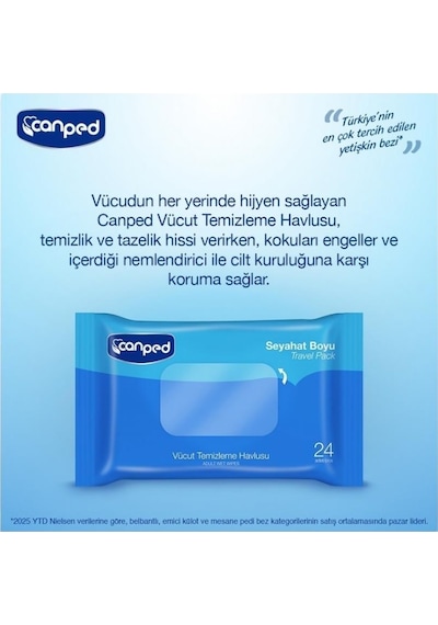 Canped Vucut Temızleme Havlusu 24'lu Seyahat 64002 Tekli