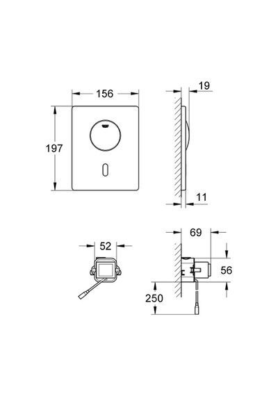 Grohe Gömme Rezervuar Fotoselli Kumanda Paneli P.çelik- 37419sd0 Krom