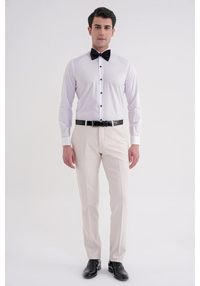 Gk 322 Slim Fit Beyaz Klasik Gömlek Beyaz