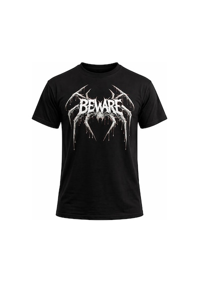 Dark Line %100 Pamuk Unisex Siyah Oversize T-shirt Beware Siyah