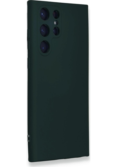 Samsung Uyumlu Galaxy S23 Ultra Kılıf Nano İçi Kadife Silikon Koyu Yeşil