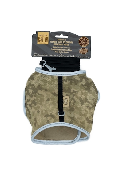 Cattie Havalı Dokuma Kedi Göğüs Ve Uzatma Seti 1x25-35 CM Kamufle