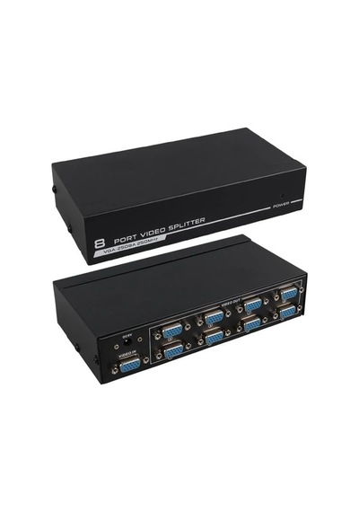 Powermaster Vga-2508a 250 Mhz 8 Port 1920x1440 Destekli Vga Video Splitter Dağıtıcı 9 V Adaptörlü