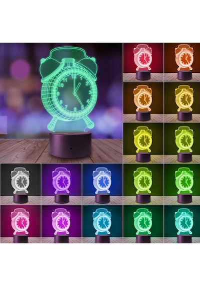 Upway 3d İllüzyonlu Rgb Işık Animasyonlu Çalar Masa Saati Gece Lambası