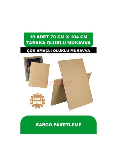 10 Adet 70cm X 104cm Baskısız Tabaka Oluklu Mukavva, Çocuk Etkinlik Kartonu, Maket Kartonu, Kargo Kartonu