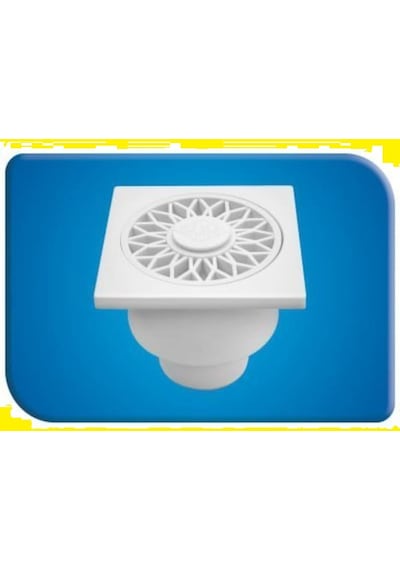 Gama 10x10 Alttan Çıkışlı Yer Süzgeci Kod 20601 1adet Beyaz