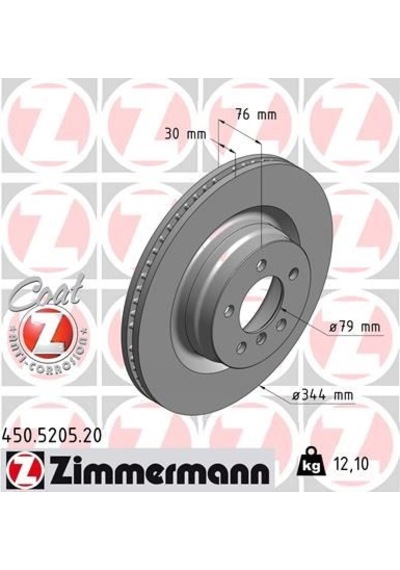 Zımmermann 450.5205.20 Fren Diski Ön Land Rover Range Rover Iıı L322 02 12 Sdb500182 -