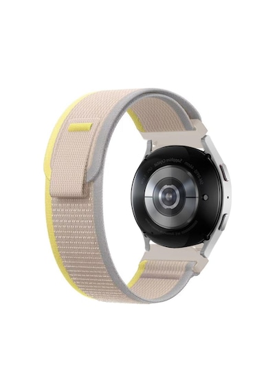 Forzacase Samsung Galaxy Uyumlu Watch Active 2 40mm İçin Cırtlı Hasır Kumaş Kordon Kayış - Fc604 Sarı