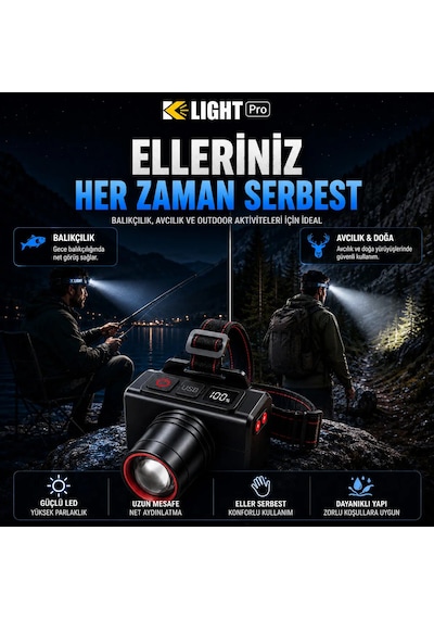 K Light Kl811 Kafa Lambası Siyah