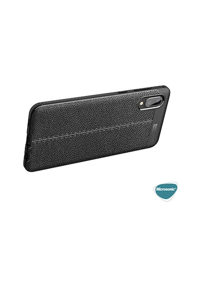 Microsonic Samsung Uyumlu Galaxy A02 Kılıf Deri Dokulu Silikon