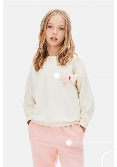 Xo Kids Kız Çocuk Sweatşirt 4-8 Yaş 39515 Krem - Pudra