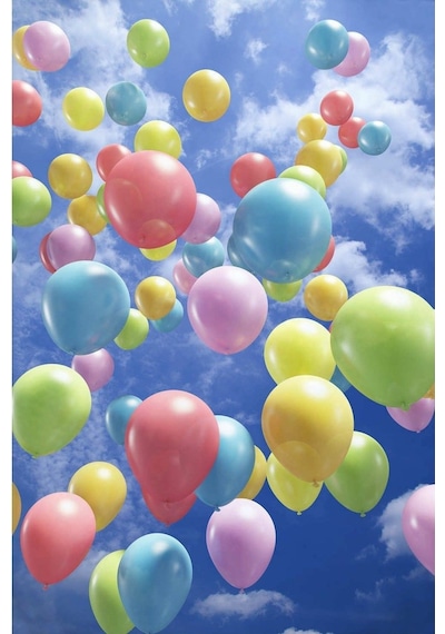 Metalik Balon Helyum Balonu Uçan Balon 100 Adet Renkli Balon Part
