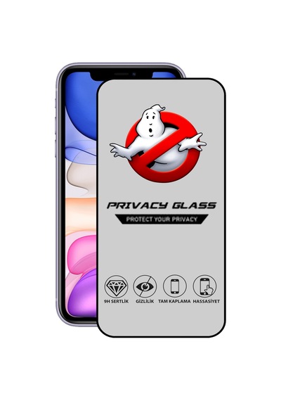 Apple Uyumlu   iPhone 11 ile Tam Kaplayan Gizli Hayalet Temperli Ekran Koruyucu Cam