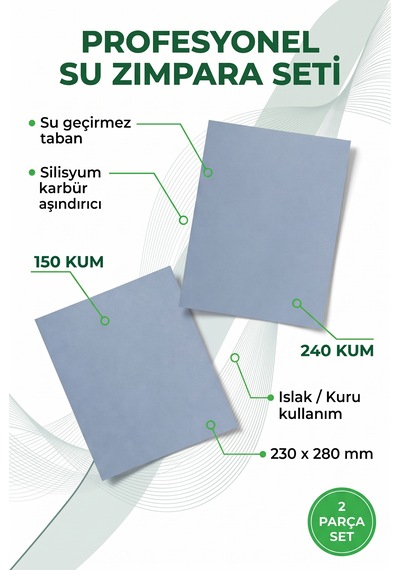 Starcke Su Zımparası Seti 150-240 Kum 230x280 Mm 2 Parça Islak Kuru Tabaka