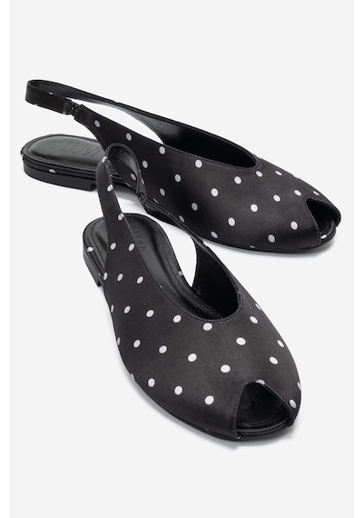 Luvi Shoes Serına Siyah Beyaz Puantiyeli Kadın Sandalet