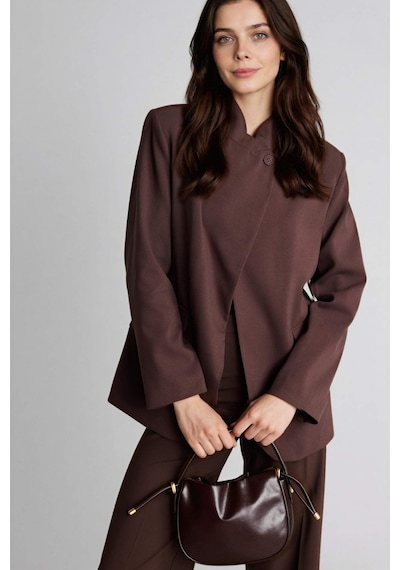 Defacto Regular Fıt Dik Yaka Blazer Ceket H2399ax26spbn167 Kahve-bn167