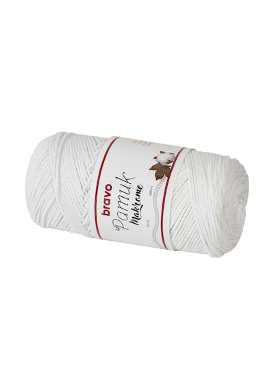Pamuk Makrome İplik 250 Gr 240 Metre Koton Renk Kodu: 306 Beyaz