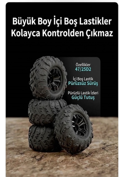 Uzaktan Kumandalı 10 Fonksiyonlu LED Işıklı Şarjlı 1:16 Ölçekli 2.4Ghz 50km/h Off-Road Oyuncak Araba