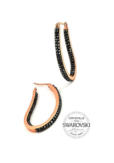 Swarovski Taşlı Gümüş Rose Halka Küpe N11.89252