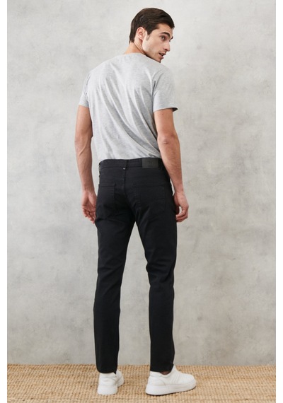 Ac&co Erkek Sıyah 360 Derece Her Yöne Esneyen Rahat Slim Fit Pantolon Siyah