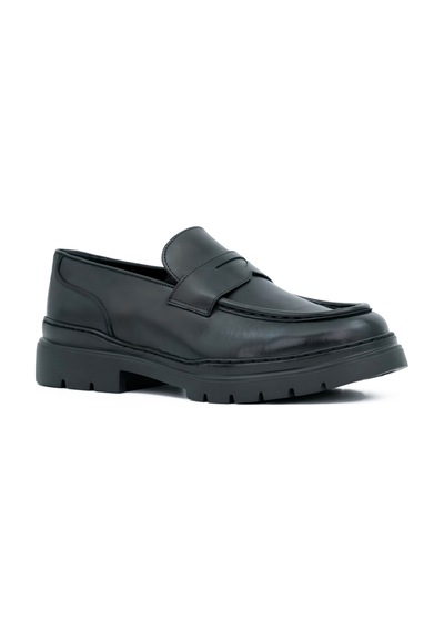 Tuna Hakiki Antik Deri Eva Taban Loafer Model Erkek Ayakkabı - 4460 Siyah
